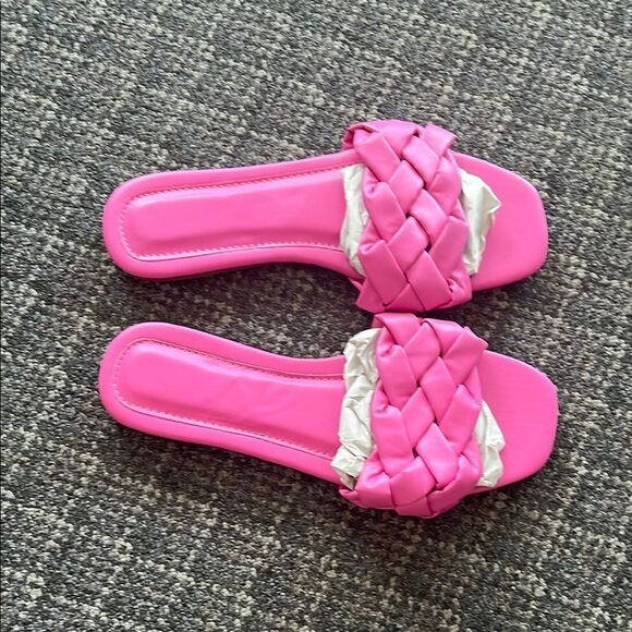 Pink Braided Slide Sandals - Picture 4 of 4